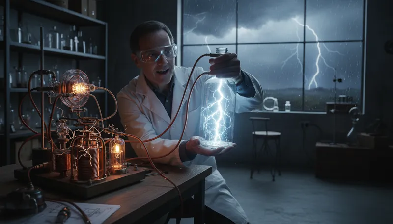 Illustration of lightning in a bottle: A rare, difficult achievement or success.