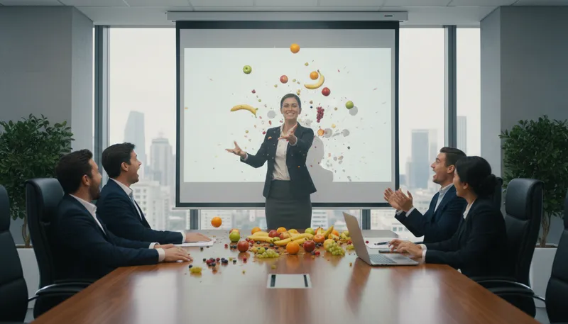 Illustration of fruit up: to make something more appealing
