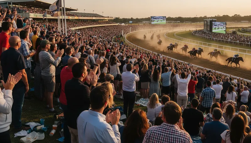 Illustration of the race that stops a nation: A major horse race in Australia.