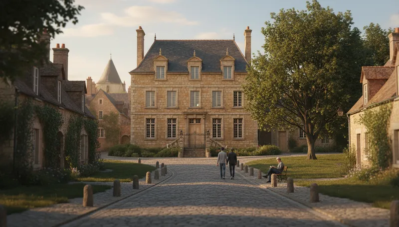 Illustration of maison: French word for house or home.