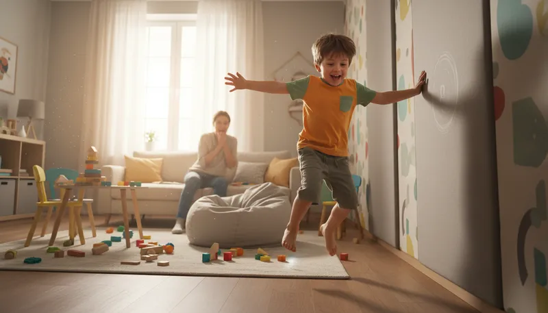Illustration of hyperactivity: Excessive movement or energy levels.