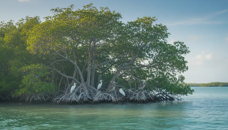 Illustration of mangrove: A tropical tree growing in coastal areas.
