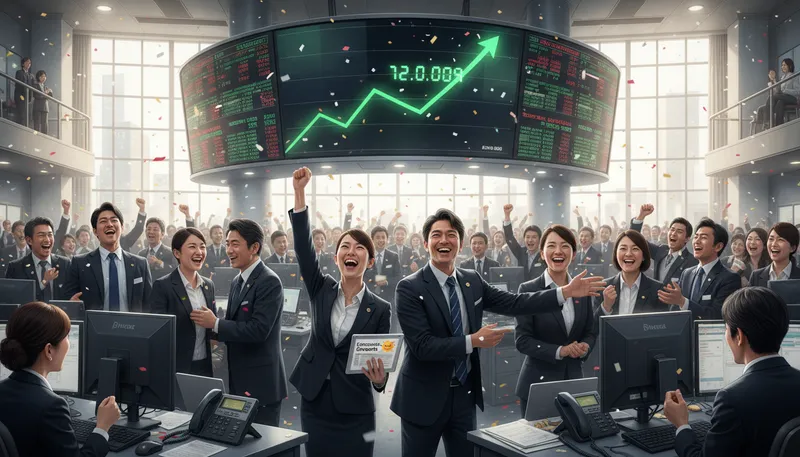 Illustration of nikkei: Japan's main stock market index for major companies.
