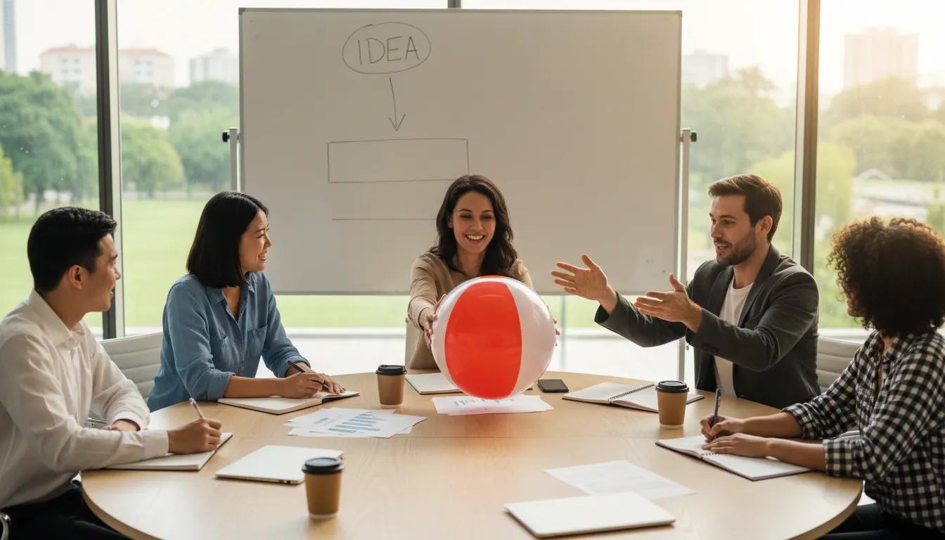 Illustration of start the ball rolling: To begin an activity or process so others can follow.