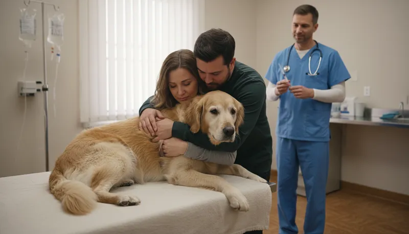 Illustration of put down: euthanize an animal to relieve suffering