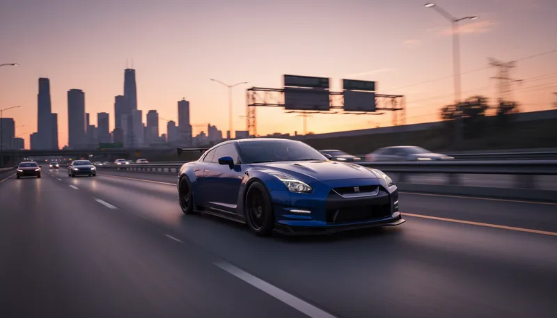 Illustration of gtr: A model of high-performance Nissan sports car.