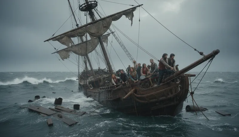 Illustration of sinking ship: A failing situation or enterprise.