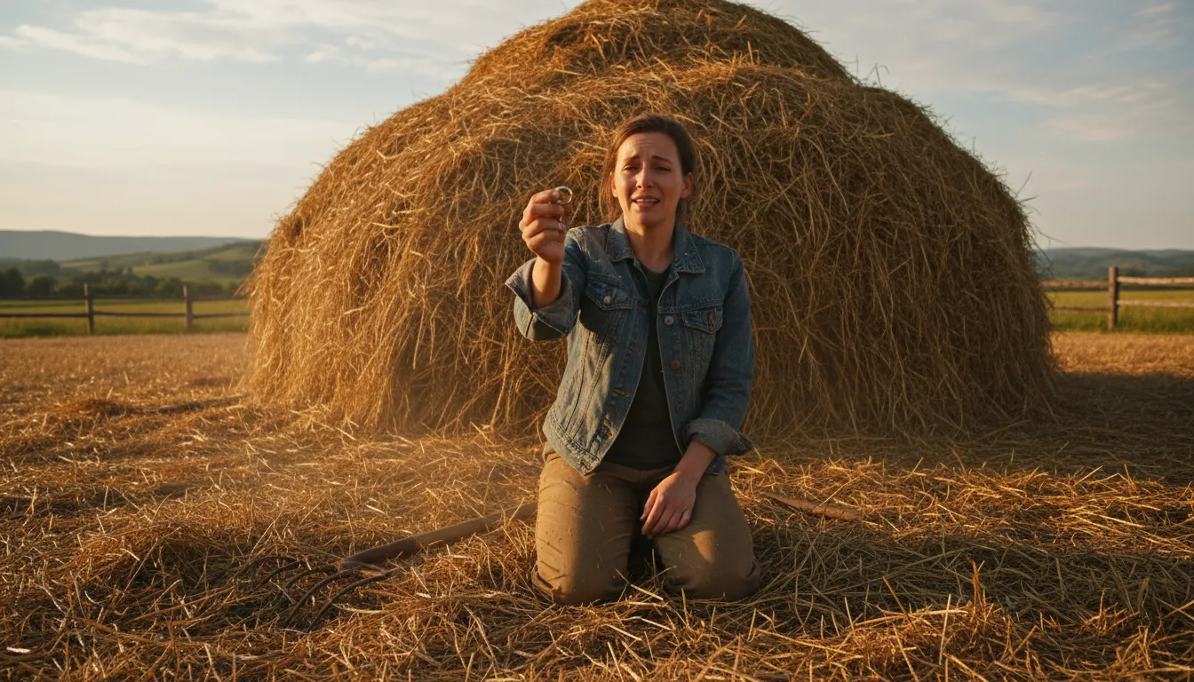 needle in a haystackのイラスト：Something very hard to find.