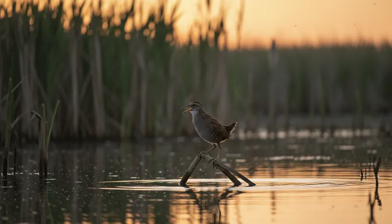Illustration of sora: A type of bird found in wetlands.
