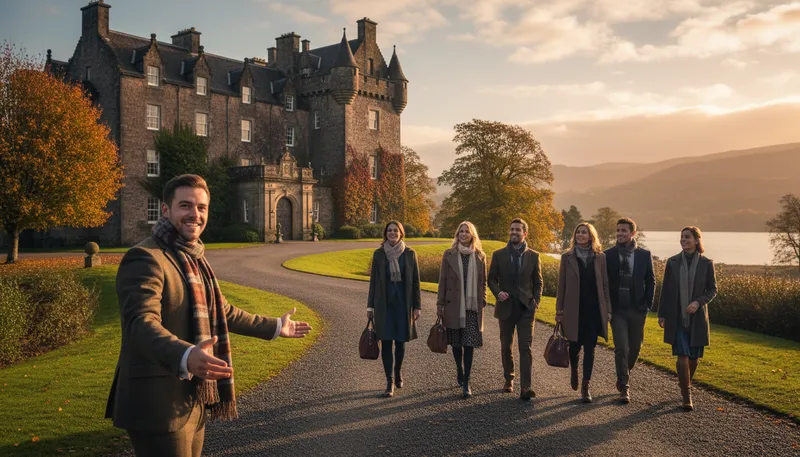 Illustration of laird: A Scottish landowner or estate holder.