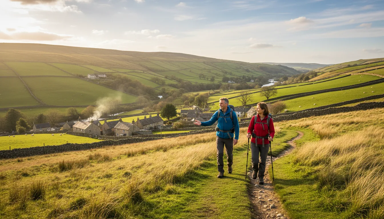 cotswold 일러스트: a region known for rolling hills in England.