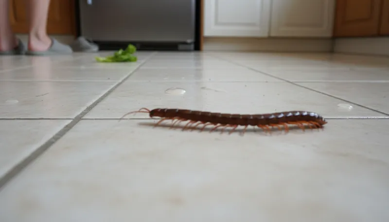 Illustration of centipede: A long, many-legged insect.