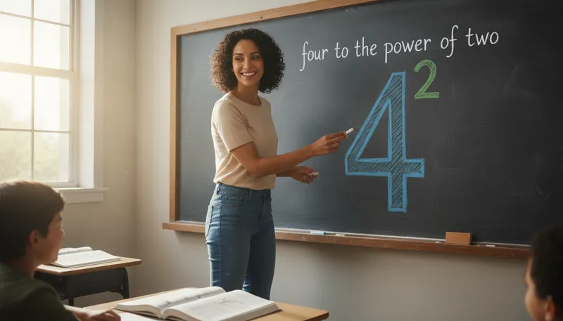 Illustration of exponent: a number representing mathematical power