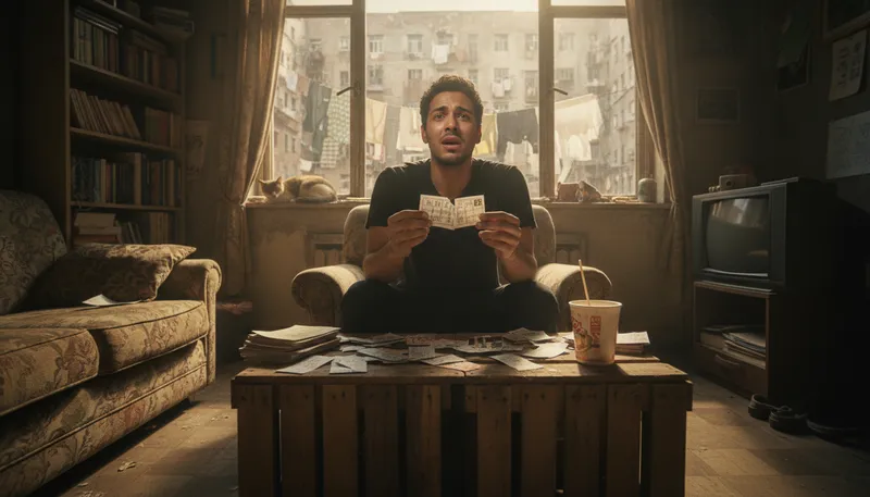 Illustration of ghetto lottery: Unexpected financial gain from a risky situation.