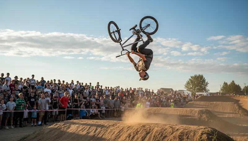 Illustration of bmx: A type of bicycle for stunt riding.