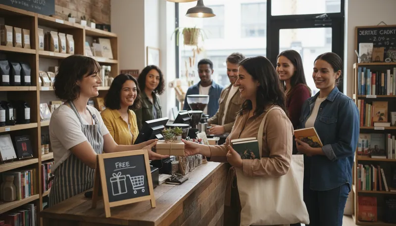 Illustration of freebie: Something given for free.