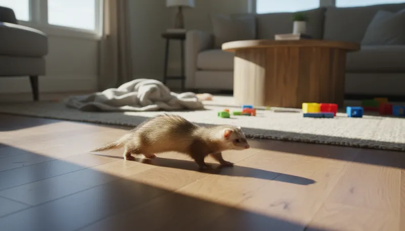 Illustration of ferret: A small, playful domesticated animal.