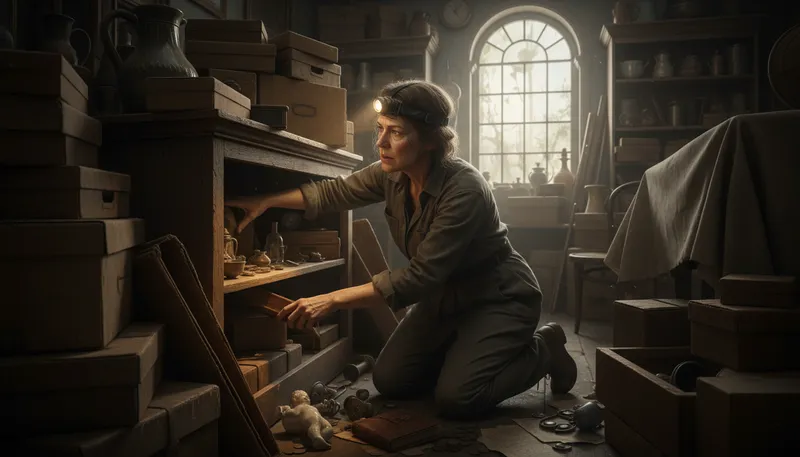 Illustration of every old nook and cranny: all hidden spaces and corners