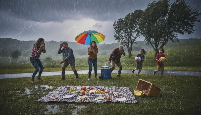 Illustration of unplanned: not arranged or expected in advance.