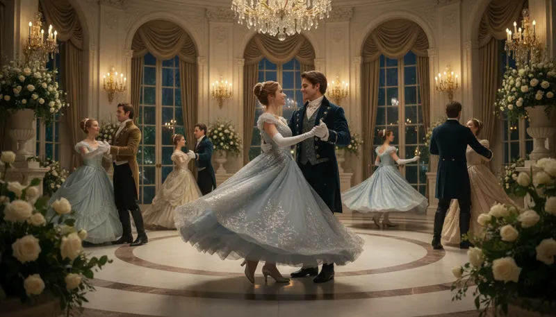 Illustration of cinderella: A fairy tale character who rises from hardship.