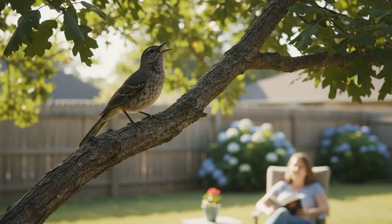 Illustration of mockingbird: A bird known for mimicking sounds.