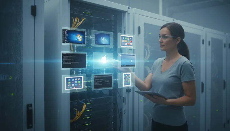 Illustration of virtualization: Creating virtual versions of resources.