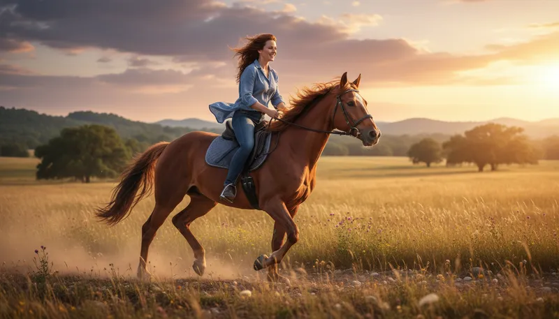 Illustration of bareback: riding without a saddle