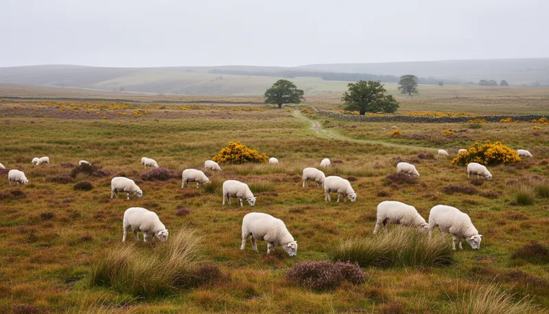 Illustration of moor: a tract of open, uncultivated land.