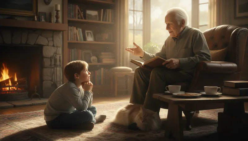 Illustration of grandfather: The father of one’s parent.