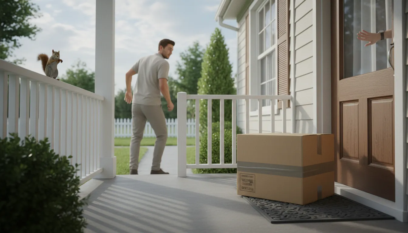 Ilustração de on someone's doorstep: right in front of someone's home