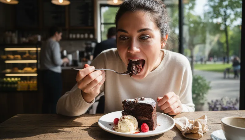 Illustration of craving: Intense desire for something, especially food.
