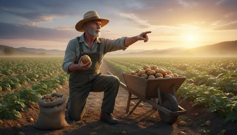 Illustration of so help my tater: an expression of strong feeling or emphasis
