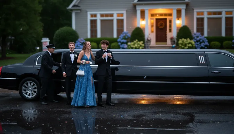 Illustration of limousine: A large, luxurious car for special occasions.