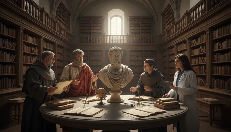 Illustration of aristotle: An ancient Greek philosopher and scientist.