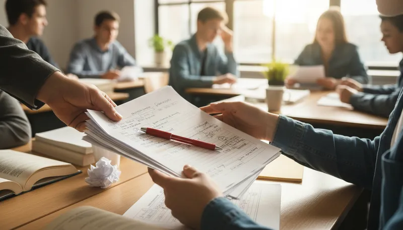 Illustration of grader: a person who evaluates or marks work