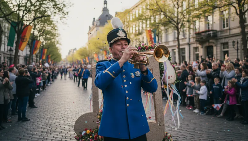 Illustration of trumpet: A brass musical instrument with a flared bell.