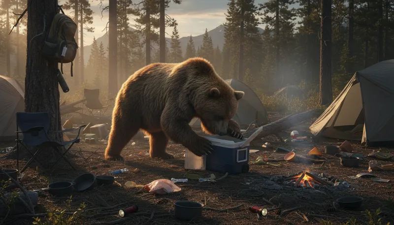 Illustration of bear: A large, heavy mammal with fur and claws.