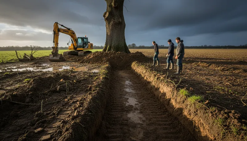 Illustration of six feet deep: Buried underground.