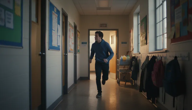 Illustration of corridor: A long passage in a building.