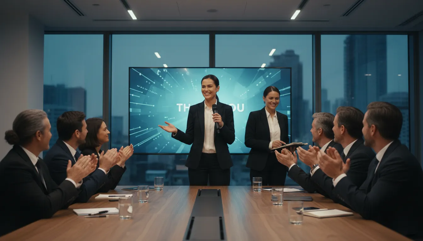 Ilustración de closing: The final part of something, like a meeting.