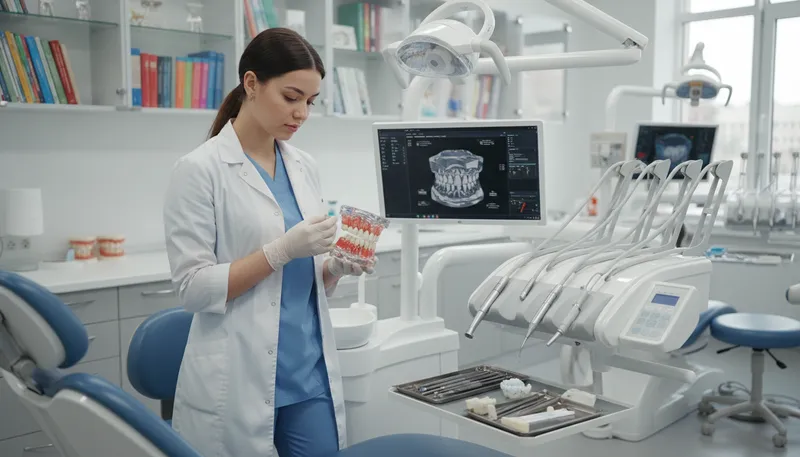 Illustration of dentistry: The profession of caring for teeth.