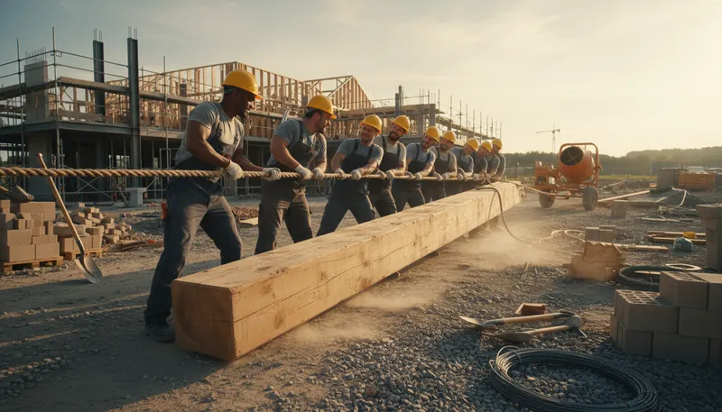 Illustration of pull one's weight: To contribute equally in a group.