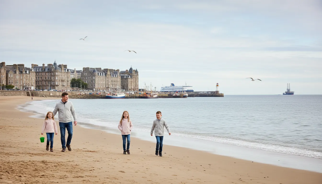 Illustrazione di Aberdeen: A city in northeast Scotland by the sea.
