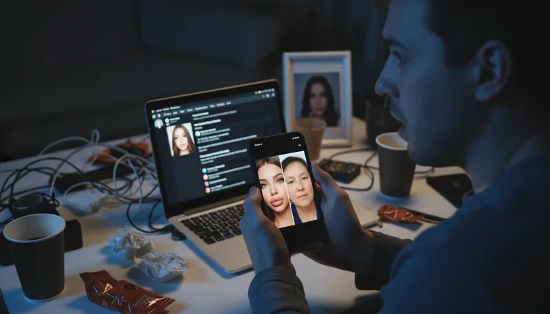 Illustration of catfish: deceptive online identity