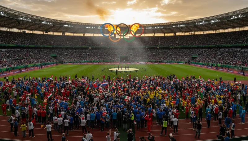Illustration of olympics: an international sports competition.