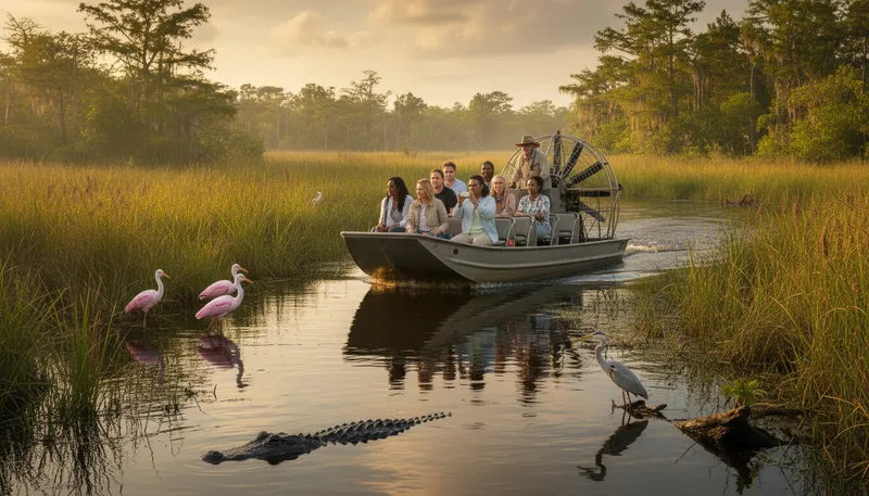 Illustration of everglades: a vast wetland in Florida's ecosystem