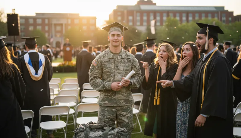 Illustration of enlistment: Joining the military or an organization.