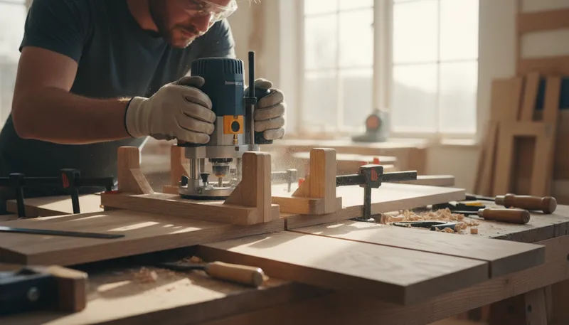 Illustration of jig: device that guides a tool for accuracy