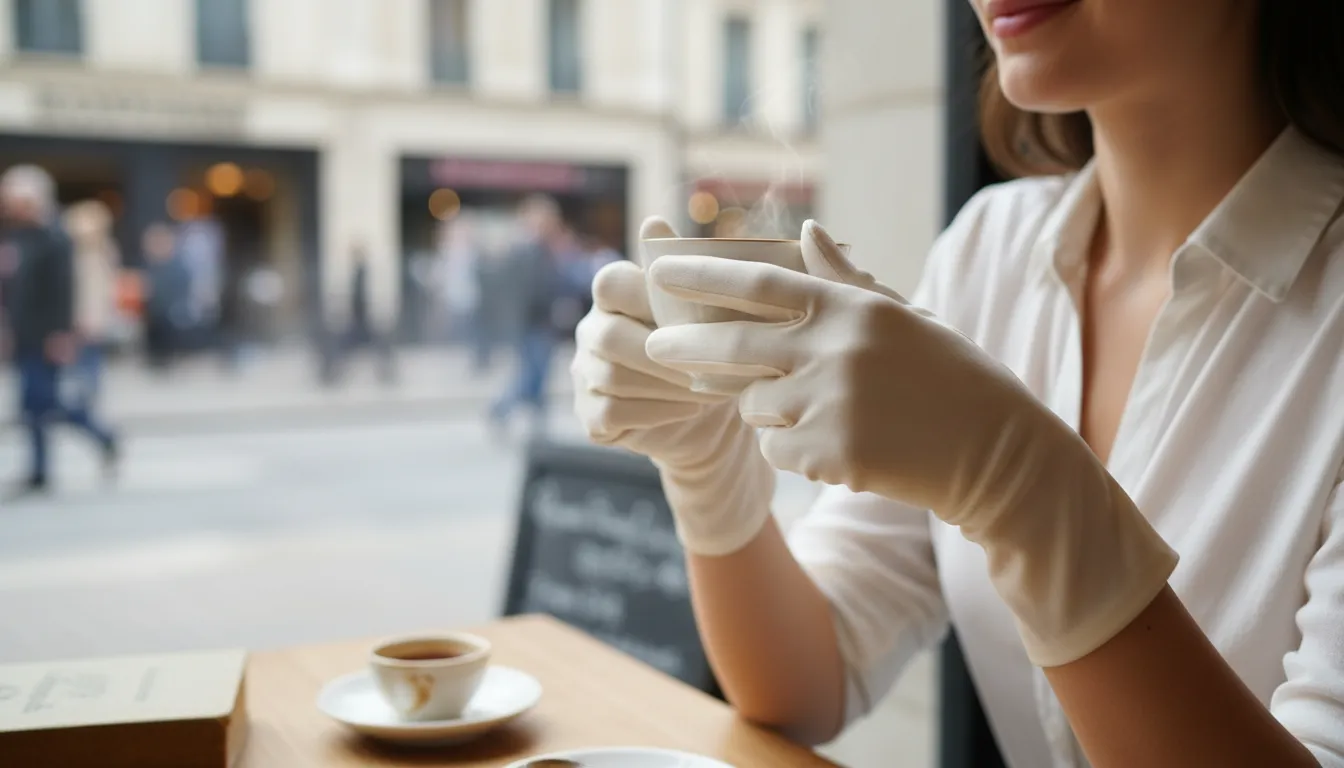 lisle 的插图：a strong, smooth cotton thread used for clothing