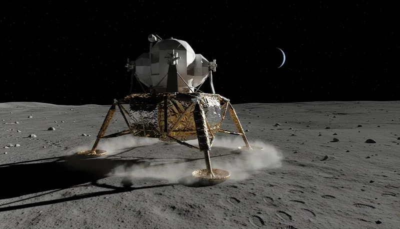 Illustration of lander: A vehicle designed to land on a surface.